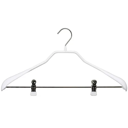 BM169= 10 MAWA Bodyform 42 LK weiß 42 cm Metall Kleiderbügel Clipsteg Anzugbügel