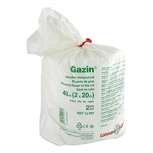 Gazin Verbandmull 10cmx40m - 8fach - Erste-Hilfe-Heftpflaster & Verbandsmaterial, ideal für die Wundversorgung und besonders saugfähig für effektive Heilung.
