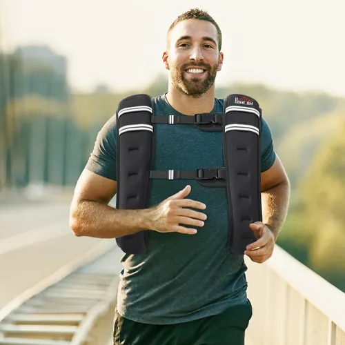 HOMCOM Gewichtsweste 5 kg verstellbar für Krafttraining - Verstellbare Gewichtsweste mit 5 kg für effektives Krafttraining. Ideal für Fitnessstudio und Outdoor-Aktivitäten. Optimaler Tragekomfort dank anpassbarem Design.