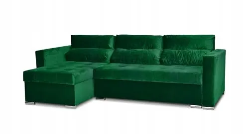 Family Meble Ecksofa, Modell Varius, mit Schlaffunktion, Freistehendes, Ausklappbares, Behälter für Bettwäsche, Strapazierfähiges Material, Schmutzabweisend, für Wohnzimmer, Schlafzimmer, Royal 33