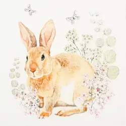Home Fashion, Rosi Rabbit, Cocktail-Servietten aufgefaltetes Maß 25 cm x 25 cm, im Viertelfalz, 20 Stück pro Pack