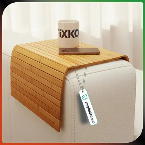 Flexible Bambus-Couch Ablage 63x37 cm Sofa-Tablett Armlehne Organizer Rutschfest