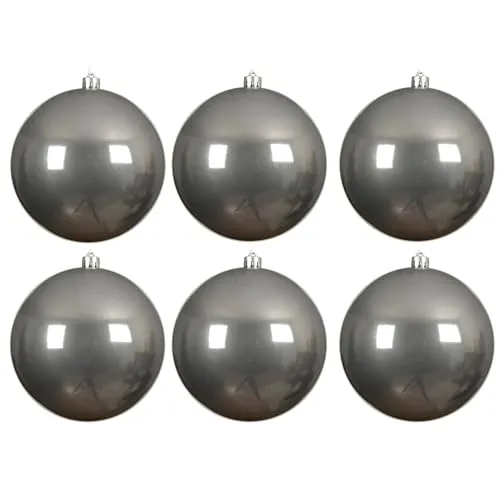 Weihnachtskugeln aus Kunststoff für den Außenbereich in grau von Annastore