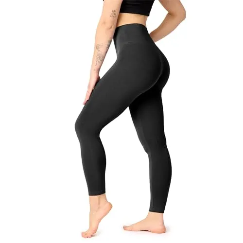 Bellivalini Damen Lange Leggings High Waist Comfort aus Viskose für Sport Yoga Gym BLV50-289 (Schwarz, S)
