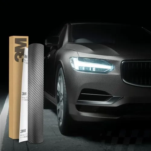 Produktbild 3M 2080 Car Wrapping Folie 30x152cm Selbstklebende Autofolie für Auto Motorrad Boot 3D Lackschutzfolie mit Luftkanälen zum Folieren (CFS201 Carbon Fiber Anthracite)