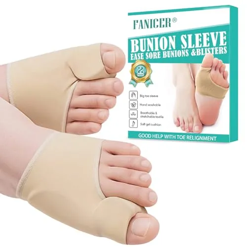 DiviDermy Hallux Valgus Korrektur, Hallux Valgus Socken, Hallux Valgus Bandage mit Silikonpads für Männer und Frauen, Zehenspreizer Hallux Valgus, Zehenspreizer Großer Zeh (37-43 M, Haut)