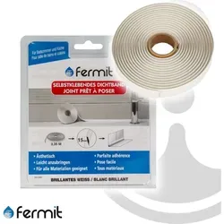 Fermit - Abdichtband Wanne Dusche Spüle, Hochelastisch, Wasserdicht, Vorgeformt 15 Mm X 3,35 M - 23041