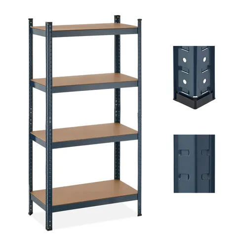 Schwerlastregal Lagerregal Werkstattregal 4 Böden anthrazit Garagenregal