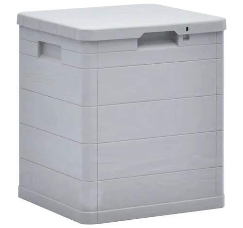Garten-Aufbewahrungsbox 90 L Hellgrau - Auflagenbox aus robustem Plastik, ideal zur Aufbewahrung von Gartenutensilien und Sitzkissen, wetterfest und pflegeleicht.
