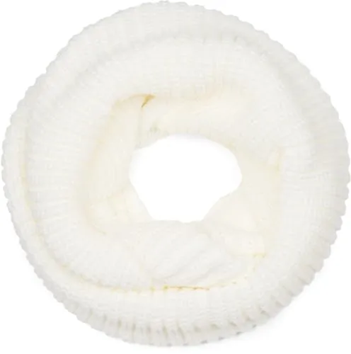 styleBREAKER Unisex Feinstrick Loop Schal einfarbig | Weicher elastischer Winter Schlauchschal in Feinripp Optik | Warmer Strick Loop für Damen und Herren, Weiß