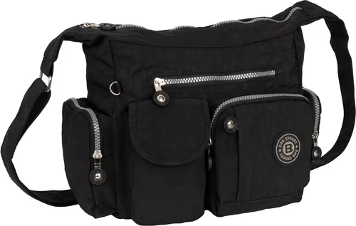 Damentasche Umhängetasche Handtasche Schultertasche Schwarz Schwarz