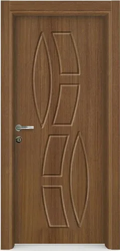 Braune Innentür aus Holz mit geometrischem Muster - Hochwertige Innentür für jeden Raum, Maße: 90 x 200 cm, modern im Design, ideal für stilvolle Wohnräume. Leichte Montage mit Anleitung.