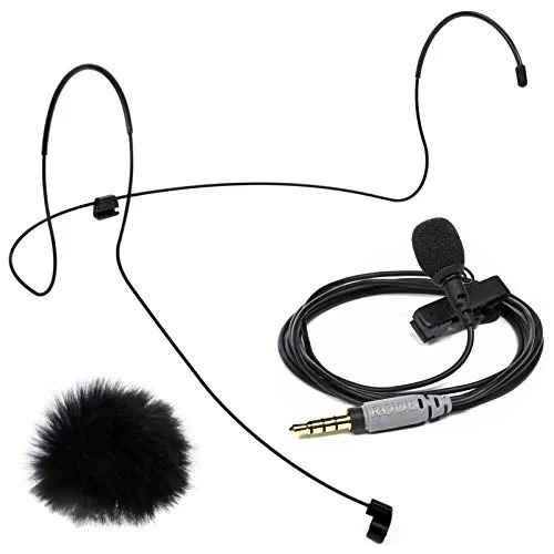 Rode SmartLav+ Lavalier Mikrofon mit Lav Headset und Windschutz - Hochwertiges Lavalier-Mikrofon für Smartphones, inkl. komfortablem Kopfbügel in Größe M und effektivem Windschutz für klare Aufnahmen.