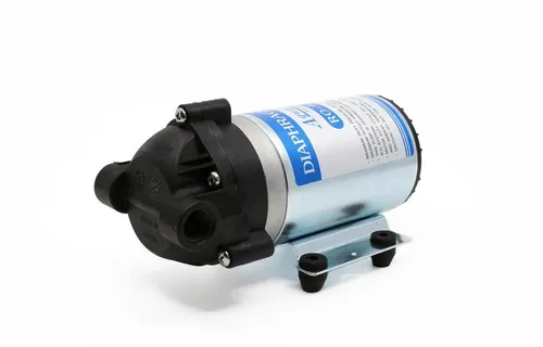 AquaWin High Flow Boosterpumpe 50-75 GPD - Effiziente 24 Volt Umkehrosmosepumpe für Wasserfilteranlagen, sorgt für hohen Wasserdruck und optimale Filtration.