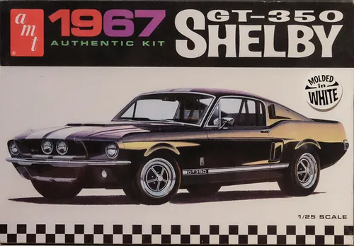 Mustang Shelby GT-350 weiß 1:25 AMT Model Kit Bausatz AMT800 molded white 1967