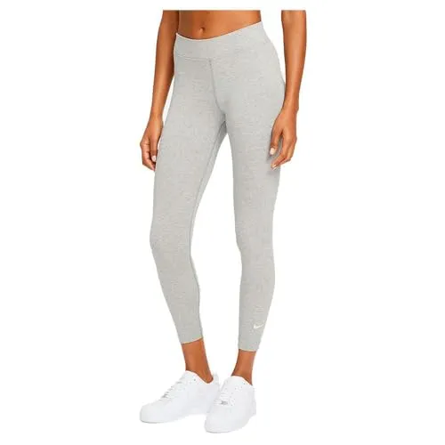 Nike Damen W Bb Tight Leggings, Dk Grey Heather/Weiß, S-L EU