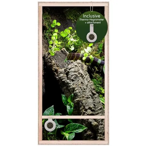 Holz Terrarium Hochterrarium 60x120x60cm - Terrarium für Reptilien & Amphibien, ideal für Chamäleon und andere Tiere, individuell gestaltbar mit Seiten- und Deckenbelüftung für optimale Luftzirkulation.