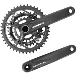 SRAM X5 GXP Kurbelgarnitur 175 mm | 3x9-fach | 22/32/44 Zähne - Fahrradkurbeln mit großer Übersetzungsbandbreite für MTB-Touren. Die robuste SRAM X5 GXP Kurbelgarnitur bietet optimale Steifigkeit und zuverlässige Performance.