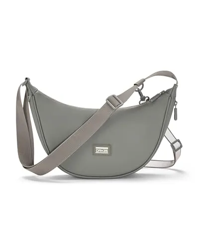 OAK25 Crossbody Bag Damen & Herren Grün - Every Day Half Moon Bag - Umhängetasche im Halbmond Stil - Reflektierende Fahrrad Bauchtasche - Wasserabweisend