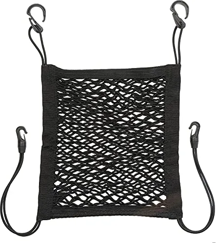 Lescars Netz für Autositz: Kfz-Rückenlehnen-Aufbewahrungsnetz, 30 x 28 cm, elastisch (Netz für Auto Rückenlehne, Kfz, Smartphone Halterung)