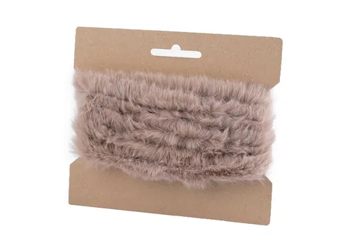 maDDma Webband 1 Fellborte 1,6 m x 2 cm Fellbesatz Kunstfell Kunstpelz Fellstrang, sand