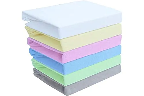 Spannbettlaken Kinderbett FROTTE 60x120 70x140 80x160 Top Qualität Hohe Gewicht 180g/m2 (70x140, Gelb)