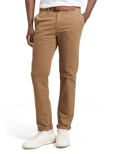 TOM TAILOR Denim Chinohose Slim Chino mit Gürtel - Wanderhose aus 98% Baumwolle und 2% Elastan, bequem und stylisch für Outdoor-Aktivitäten, Größe 30/34, Farbe 11634.