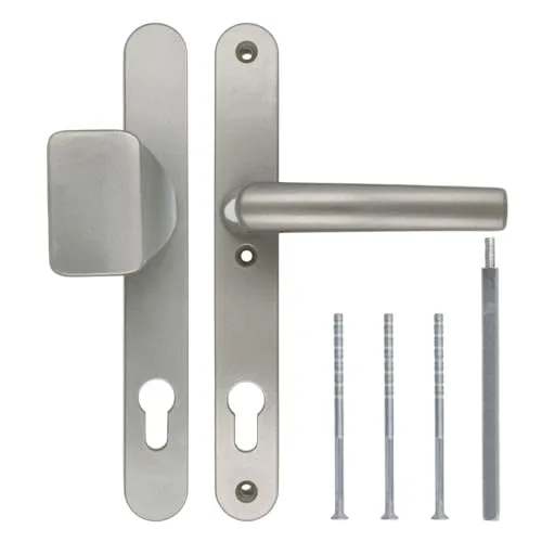 Türgriff/Türdrücker/Türklinke/Drückergarnitur DHS 92mm (Schildbreite 32mm) - Dunkelsilber F9 - mit Knauf