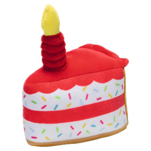 Produktbild Beeztees Hundespielzeug Partykuchen 19x14 cm Squeaker für Hunde rot/weiß