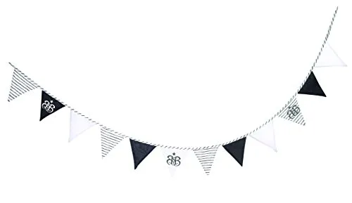 roba Wimpelkette 'Rock Star Baby 3', 12 Wimpel (2m), Länge Kette 3m, Baby- & Kinderzimmer Deko