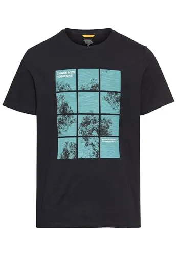 camel active T-Shirt mit Druck in Blau - Größe M - Herren-Shirt aus 100% Baumwolle, bedruckt in Dark Navy, ideal für lässige Outfits und angenehm zu tragen.