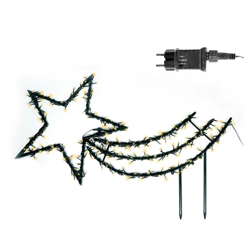 Gartenpirat LED-Stern für außen - Weihnachtsdeko - Beleuchteter Gartenstern in verschiedenen Größen (60-150 cm), mit warmweißen LEDs, IP44 Adapter und 6/18 Timer für müheloses Festbeleuchten im Garten.