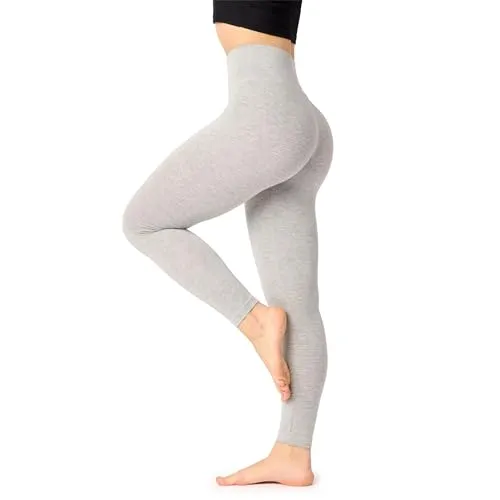 Bellivalini Damen Lange Leggings High Waist Slim aus Viskose für Sport Yoga Gym BLV50-292 (Melange, S)