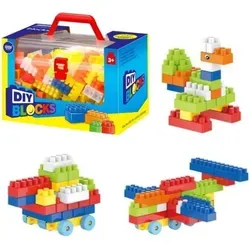 BAUKASTEN IM KOFFER GROSSE SICHERHEITS-KUNSTSTOFFBAUSTEINE 220 Teile