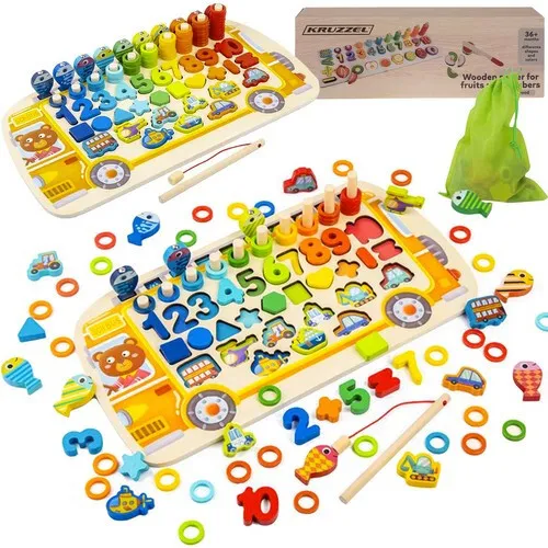 Lernspielzeug Holzpuzzle Holzspielzeug Montessori Spielzeug Ziffern 98 Teile