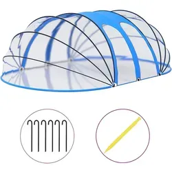 furnicato Pool-Kuppel, Blau, Kunststoff, Oval, 41x620 cm, Freizeit, Pools und Wasserspaß, Poolzubehör, Poolabdeckung