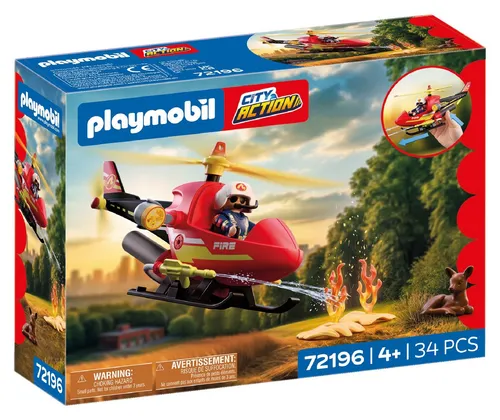 Playmobil® Feuerwehr-Helikopter (72196), City Action Konstruktions-Spielset, Made in Europe