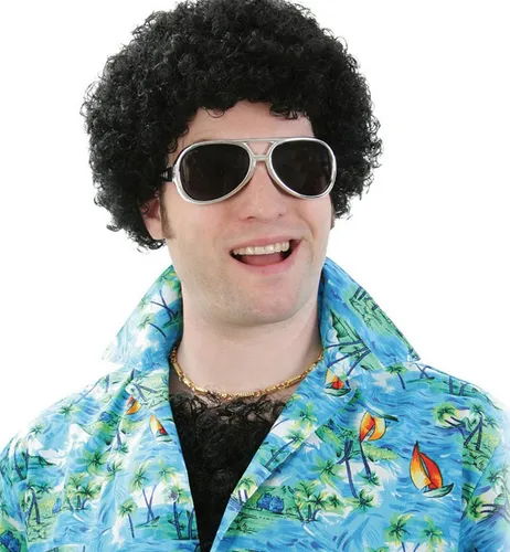 Fries Kostüm Brusthaar Toupet schwarz Fasching Karneval Party Cosplay