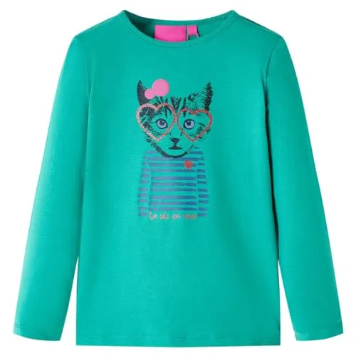 vidaXL Langarmshirt Kinder-Langarmshirt Hellgrün 140 grün 140 (9-10 J)