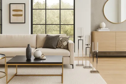 moebel-direkt-online 3-teiliges Kerzenhalter-Set aus Metall in silber von möbel direkt online