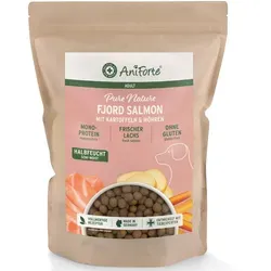 AniForte Lachs Trockenfutter für Hunde 2kg – Frischer Lachs mit Kartoffeln, Halbfeuchtes Trockenfutter getreidefrei & glutenfrei, Hundefutter tr...