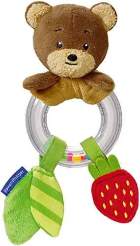 Ravensburger ministeps 4562 Rasselring-Bärchen, Greifling mit Ringrassel und Knister-Geräusch, Baby Spielzeug ab 3 Monaten