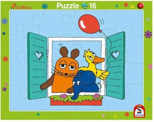 Schmidt Spiele 2er-Set Rahmenpuzzle Die Maus 16 + 24 Teile