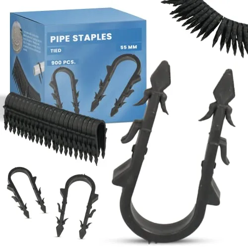 900x Tackernadeln Rohrhalter Fußbodenheizung 55mm Tackerklammern Geschweißt Klammer Für Isolierung Klammerpistole Rohrtackerklammern Taker-Clipsatz Rohrklammern Ankerclips Heftklammern