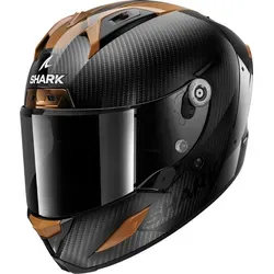 Shark Aeron Carbon Skin Helm - carbon-bronze, Größe 2XL für Männer - Motorradhelm mit Notfallsystem-Polsterung (EQRS) und Schnellabnahmesystem für einfaches Visierwechseln, ideal für Brillenträger.