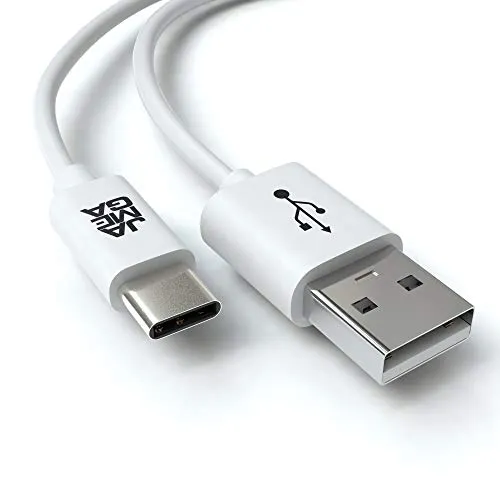 JAMEGA – 2m USB Typ C Kabel Weiß | 3A USB C Ladekabel und Datenkabel Fast Charge Snyc schnellladekabel kompatibel mit Samsung Galaxy S10/S9/S8+, Sony Xperia XZ, Huawei P30/P20