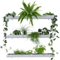 Jardinion Vertikaler Garten 3x 1m Weiß - Pflanztöpfe für kreative Gestaltung – der Jardinion vertikale Garten ermöglicht eine individuelle Pflanzenwand für drinnen und draußen, platzsparend und einfach zu montieren.
