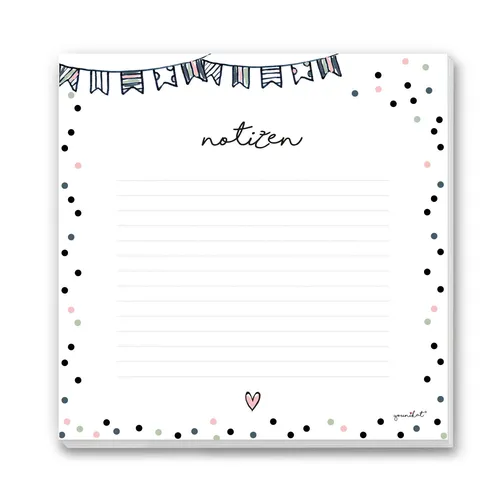 Mauspad Notizblock mit Konfetti Motiv I 21x 21 cm I dv_471