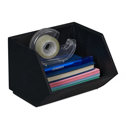 Schreibtischorganizer Bambus, Sortierungsbox stapelbar, Ablagesystem, Bambusbox
