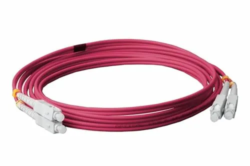 CONBIC LWL Glasfaser-Kabel – 15m OM4 SC/UPC auf SC/UPC Stecker, Duplex 50/125 Patchkabel – Lichtwellenleiter 15 Meter
